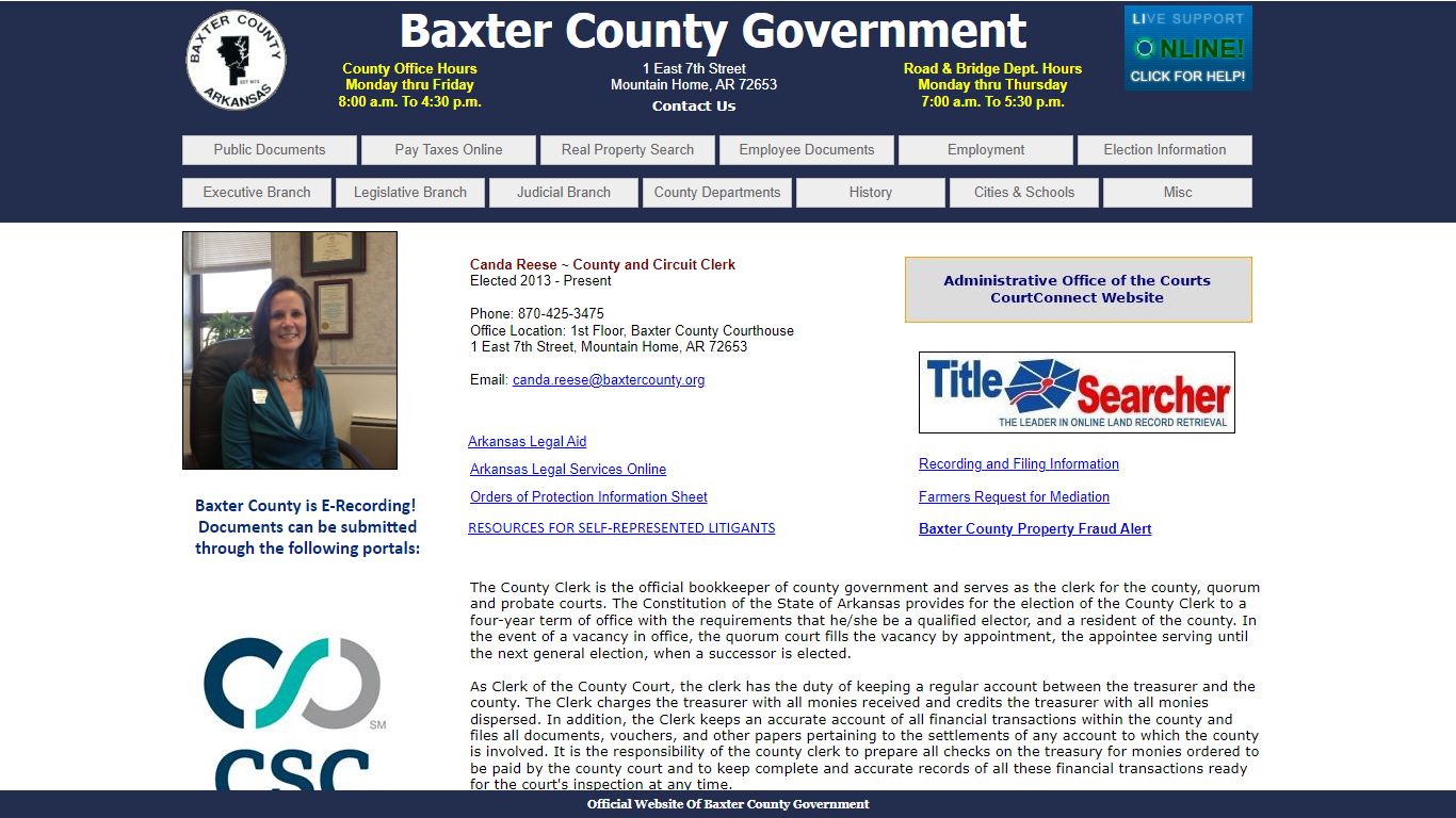 Baxter County Government - County Clerk